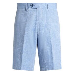 Etro Men Striped Cotton Jacquard Shorts With Floral Paisley Motif